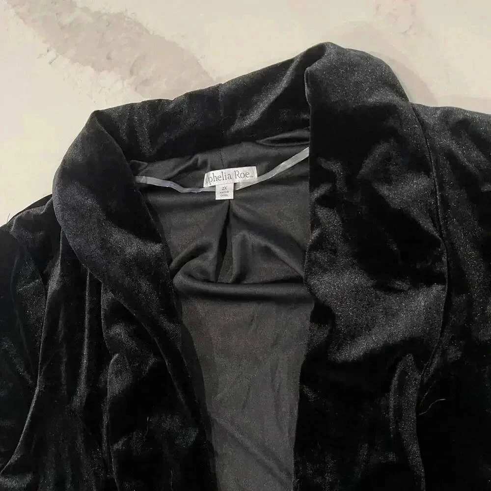 Ophelia Roe NWT Velour Blazer Women's Size 2X Holiday Party Christmas Workwear - Picture 3 of 7